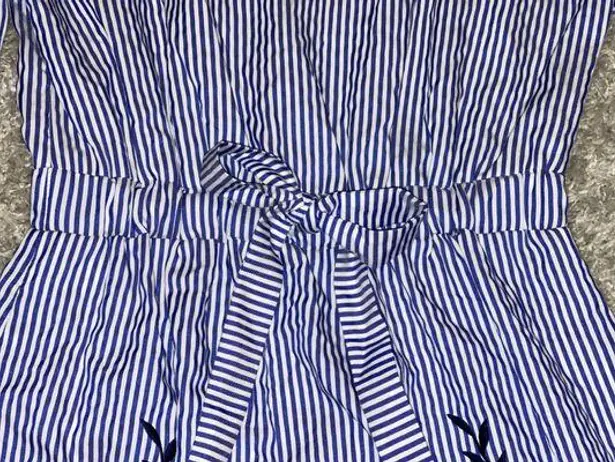 Westport Stripped Dress With Embroidered Flowers