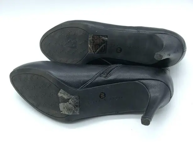Kelly & Katie Womens Adeelah Ankle Booties Heel Faux Leather Zipper Black Size 9