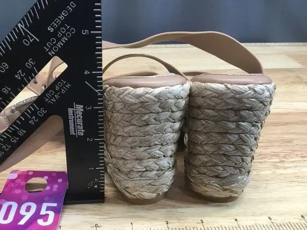 Dolce Vita Aldona Wedge Heel Sandal Women's 5.5 Gray Leather Ankle Buckle Strap