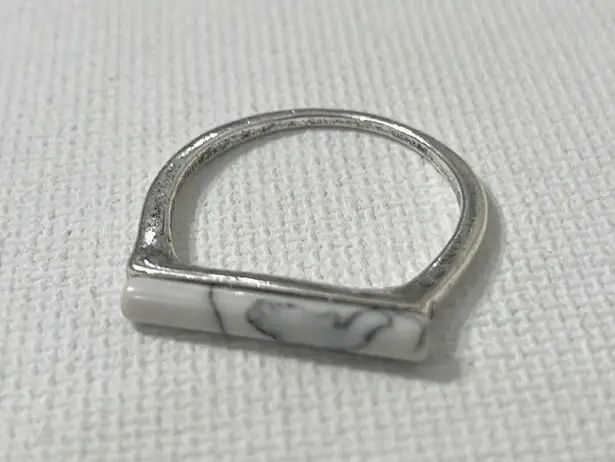 Marble Silver Womens Ring