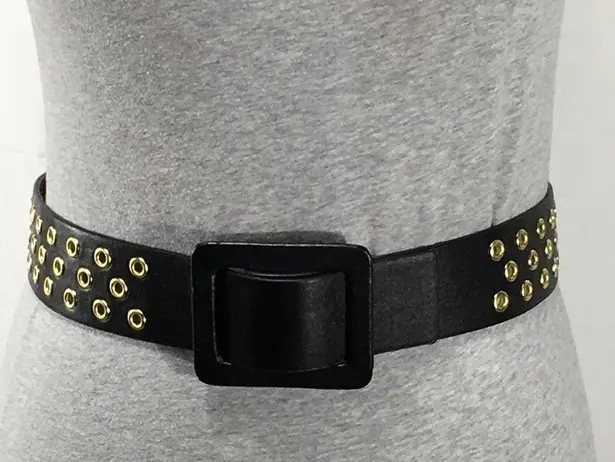 Animal Print Reversible Belt, Black, Gold Toned Black