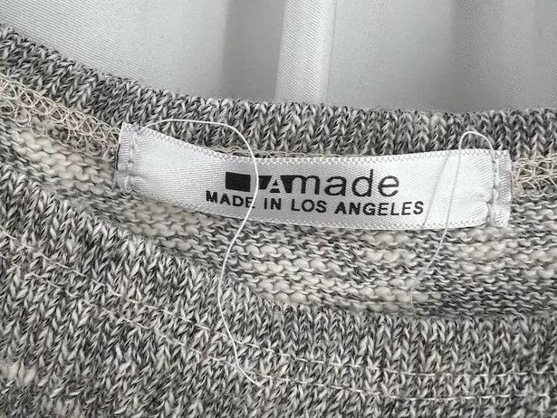 LA Made Grey Space Dye Round Neck Sweater Estimated Small
