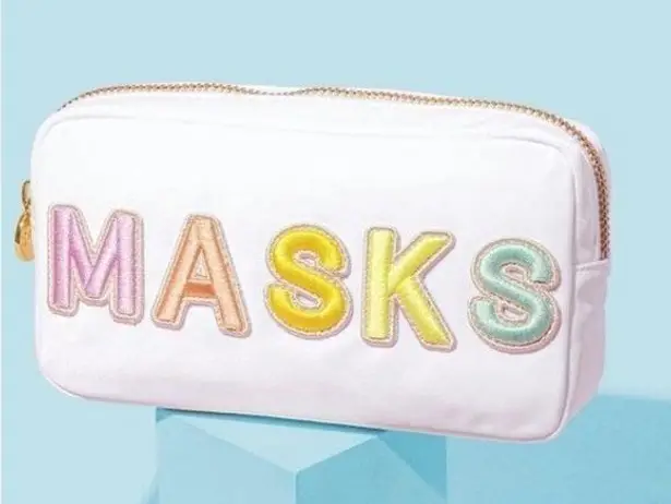 Stoney Clover Lane NWT Small Masks Pouch White
