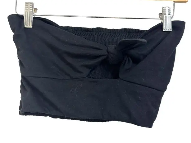 Aritzia Wilfred Daveney cropped tie front tube top black size Small
