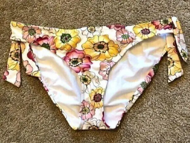 Jag jeans NEW NWOT  Yellow Pink White Tropical Floral Y2K 00s Bikini BOTTOM XL