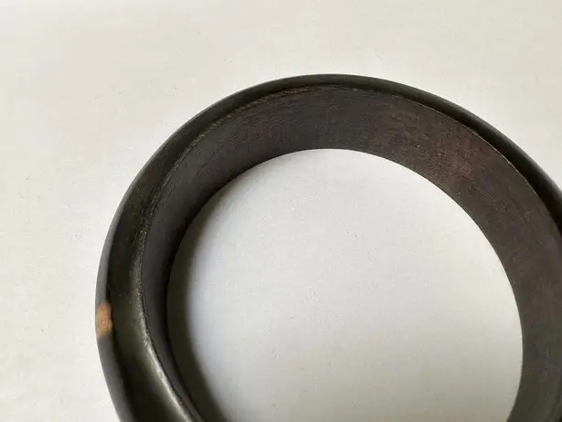 Wooden Handcrafted Wide Bangle Bracelet 8 Inch Brown Wood