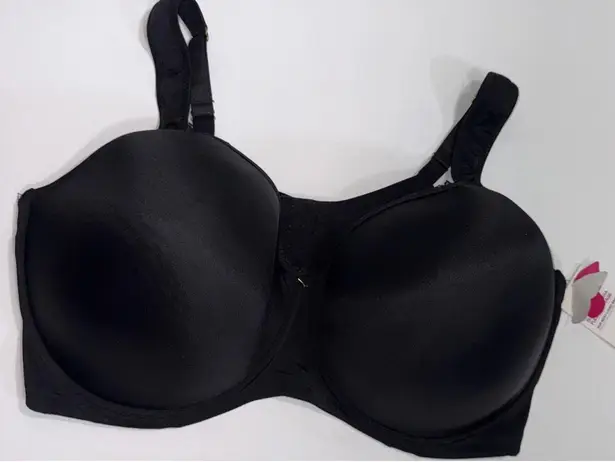 Ashley Stewart Ashley Stuart Butterfly Black Full Coverage Double Closure Underwire Bra 44H