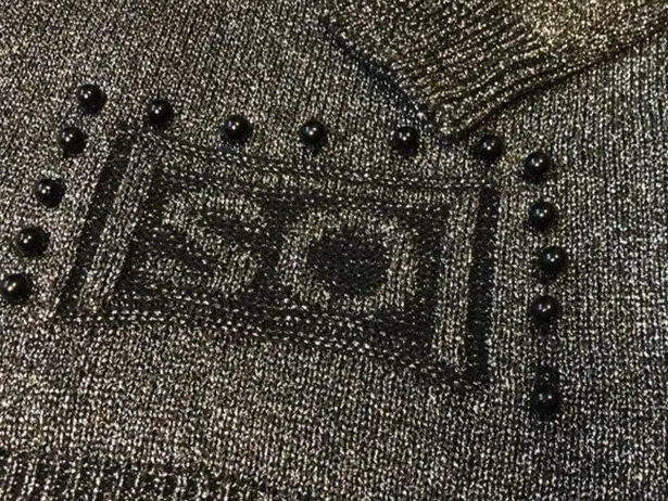 Black & Silver Metallic Rear Button