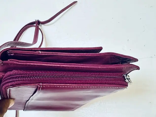 Perlina Dark pink  leather shoulder bag