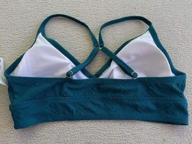 Freshwater Bikini Banded Long Top Sz XL Adjustable Strap Teal Snakeskin Texture