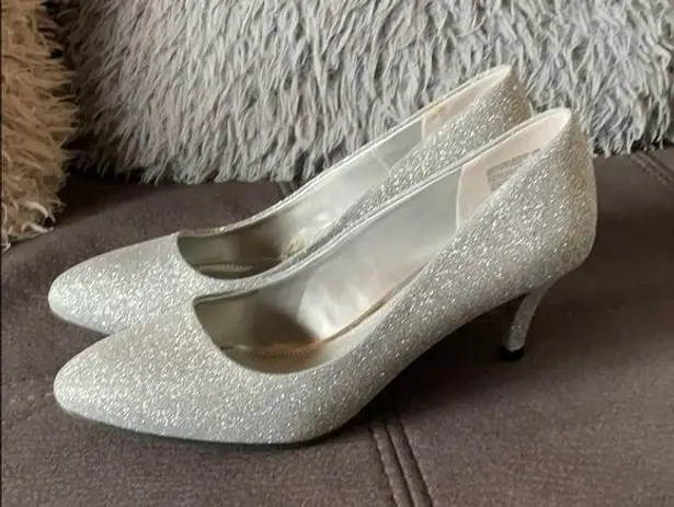 Fioni  Silver Sparkling Heels Size 7.5