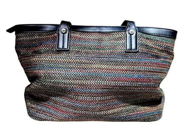 Calvin Klein  Raffia Multicolor Tote Shoulder Bag Beach‎ Summer - Image 2