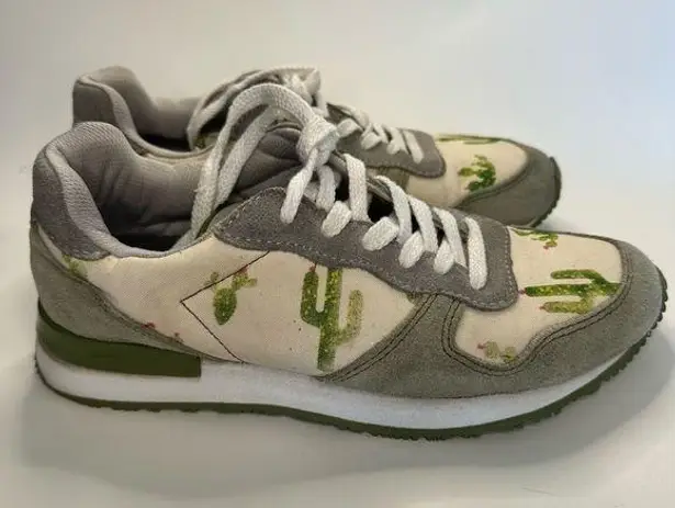 Inkkas Prickly Pear Jogger Shoes Ladies Size Women's Size 8 Cactus Green Leather