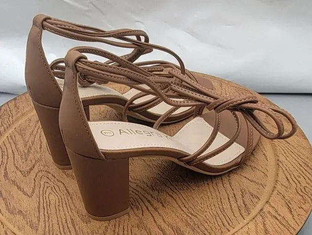 Allegra K Strappy One Strap Lace Up Chunky Heels Sandals Women's SIze 7 NWOB