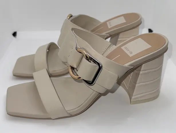 Dolce Vita Palyce Heeled Sandal Square Toe Heels Women’s 6 Bone