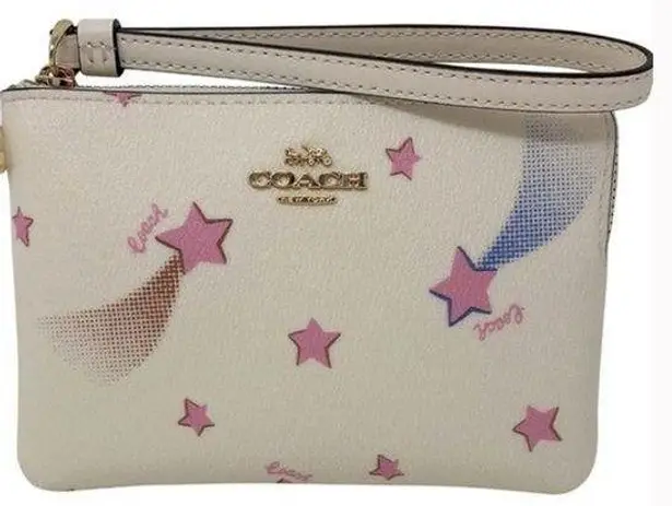 Coach Corner Zip Wristlet With Shooting Star Print and Charms