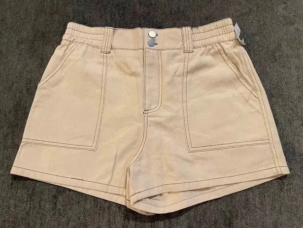 Full Tilt Tan Cargo Shorts with Brown Stitching