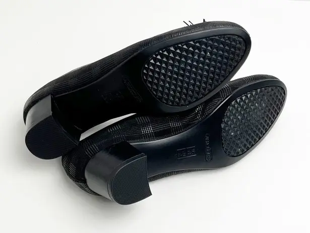 Aerosoles Black Plaid Touchpad Heel Rest Tassel Block Heels Loafers, Size 7.5