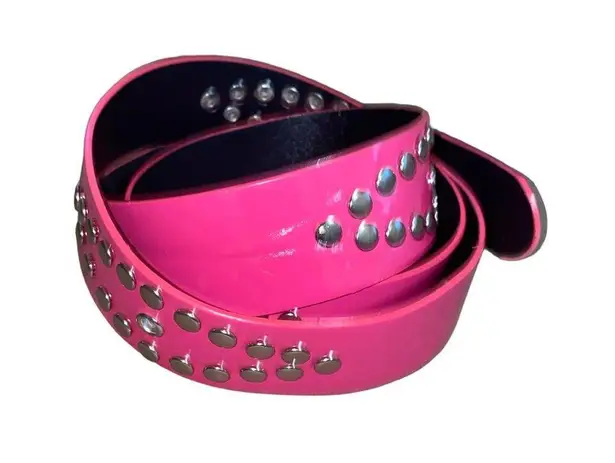 Pink Barbie Core Studded Embellished Glam Pink Belt Silver accent hardware sz 18
