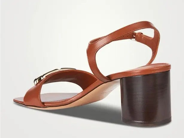 Salvatore Ferragamo Ferragamo Priscilla Gancini Leather Ankle Strap Sandals, NEW, Size 7.5