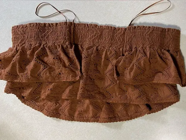 Greylin Women's Alecia Off-Shoulder Brown Blouse Size M