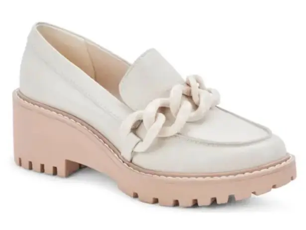 Dolce Vita Shoes Womens Size 10 Haris Ivory Leather Platform Loafers White