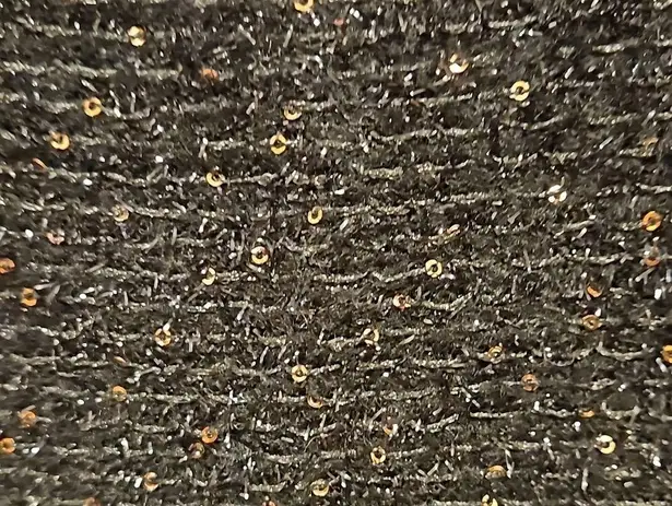 St. John ππ Sequin Tweed Knit Sleeveless Shift Dress Black Gold Metallic 10 NWOT