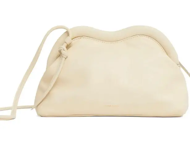 NWT Mansur Gavriel Cream leather Baci frame shoulder bag convertible clutch Tan