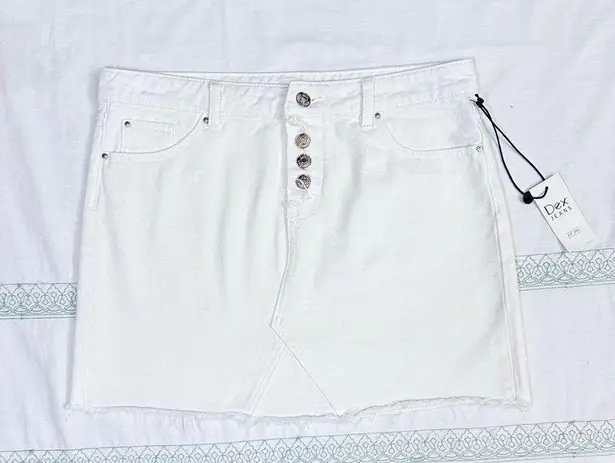 Dex flex comfort NWT Dex Jeans Distressed Raw Hem Denim Mini Skirt - White - 29