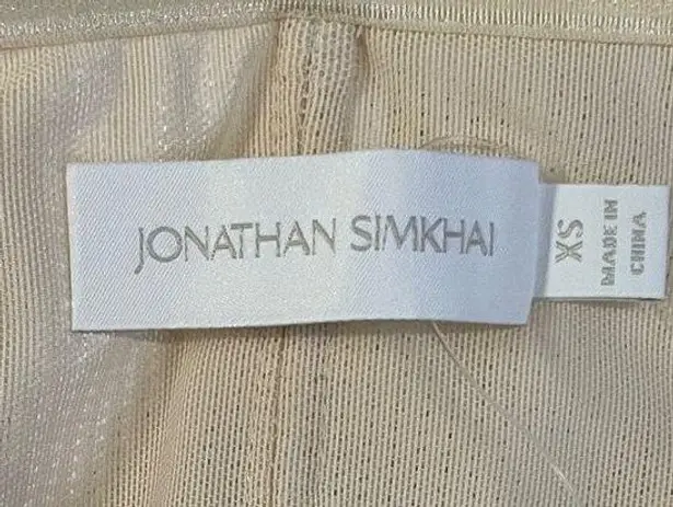 Jonathan Simkhai Standard Paisley Bobbinet Bustier Bodysuit Parchment Womens Siz Size XS