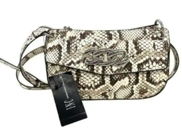INC International Concepts Emmory Python Print Crossbody Purse Black