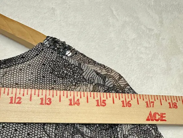 Yuka Beach Chiffon Large Bell Sleeve Coverup Dress Swim Pool Summer Sheer Sequin Black