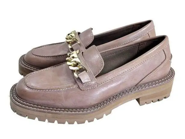 Bermuda Marks & Spencer M&S collection 
Leather Chain Detail Block Heel Loafers