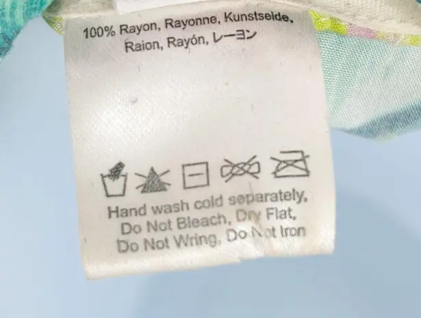 Mara Hoffman Tropical Print Pastel Cold Shoulder Button Up Collared Shirt Top