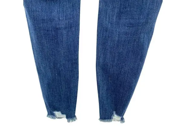 Lane Bryant  High Rise Pull-On Denim Jean‎ Jeggings Size 16 Distressed Raw Hem