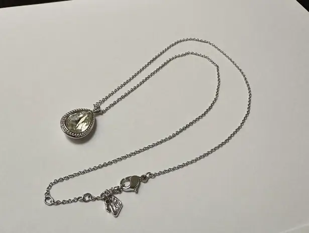 Swavorski Swarovski (Swan Signed) Crystal Teardrop Silver Tone Necklace
