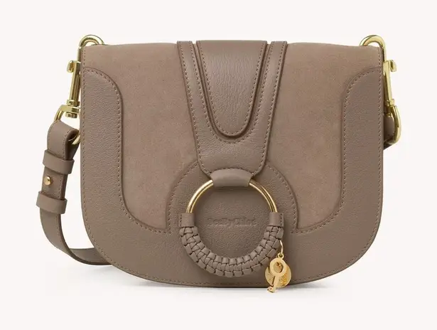 See By Chloe Hana shoulder bag, grained and suede cowhide with adjustable strap