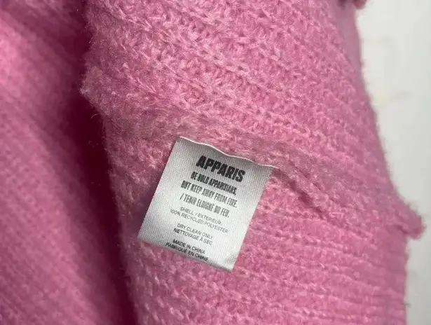 Apparis Pink Duster Joey Cardigan Baby Pink Sweater Pockets Size XS Small