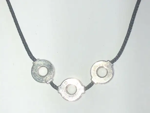 Snap It Snap On Button Black Cord Necklace with Silver Tone Accents