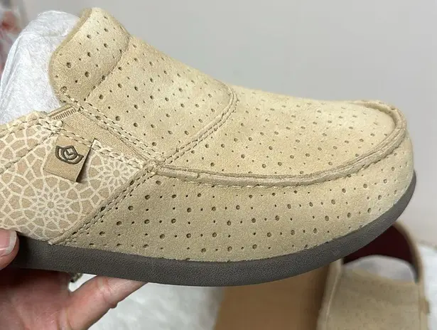 Spenco Orthotic Memory Foam Suede Mules Siesta Mosaic Tan Amazing Comfort NWB Size 12