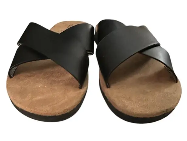 IZOD Women's Alyssa Sandals Slides Slip-on Black Size 9