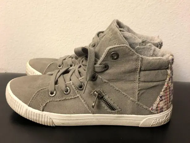 blowfish Womens size 8 Malibu Hi Top Sneakers Gray Zip Boho Shoes Boho