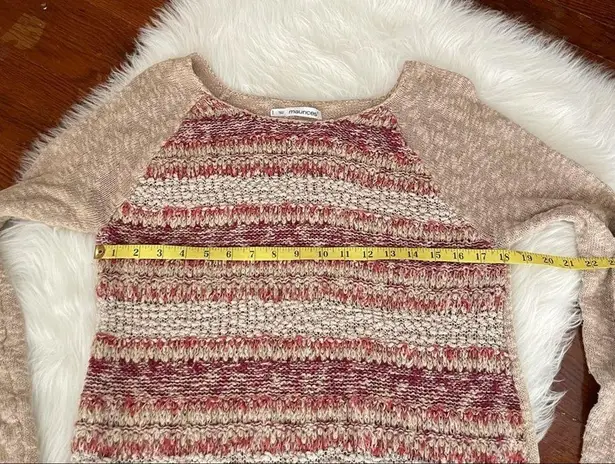 Maurice's  Tan Red Sweater Plus Size 1 Scoop Neck 16W 18W Neutral Boho Fall Layer