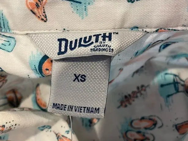 NWT Duluth Trading Company Women’s Printmaker Lightweight Popover Shirt Blue Size XS