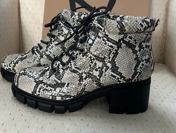 Dirty Laundry NO DOUBT faux leather snake embossed combat boots goth