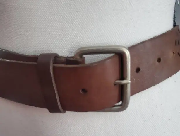 Women's Brown Leather Hollow Out Floral Belt M