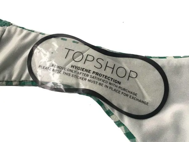 Topshop  Gingham Bikini Bottoms Green White Size 8 NWT Checkered Swim Bottoms