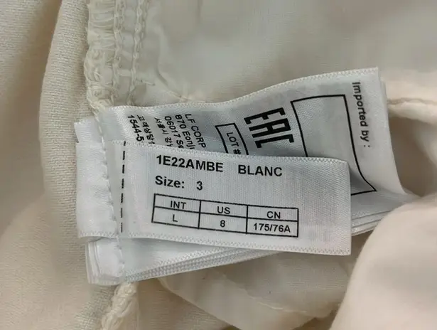 Ba&sh Amber High Waisted High Rise Straight Leg Jeans Off White Cream Size 8