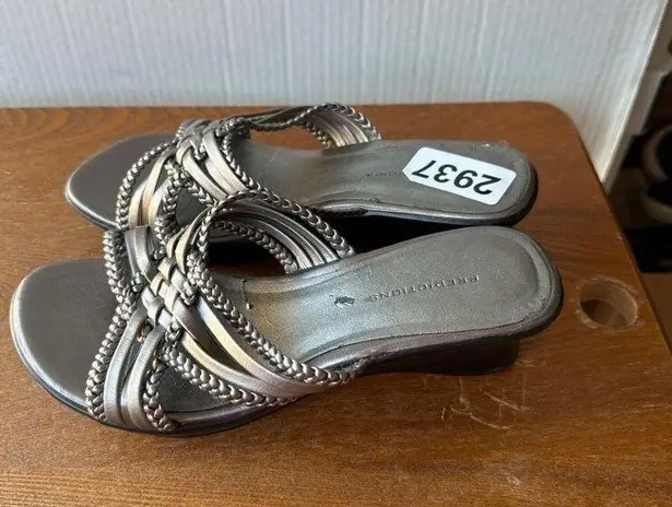 Predictions Women's Charming Metallic Slide Sandals Size 6W Sku 2937
