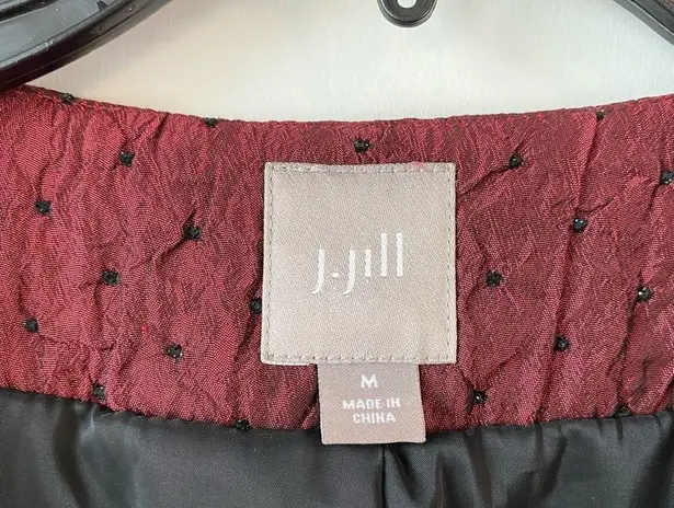 J.Jill  Shiny Open Front Jacket Red M